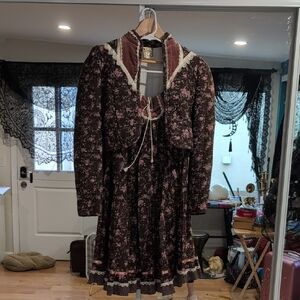 Vintage Gunne Sax Floral Long Sleeve Jacket And Skirt Set- Rare